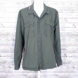 Unionbay Distressed Denim Jacket L Embroidered Accents 972